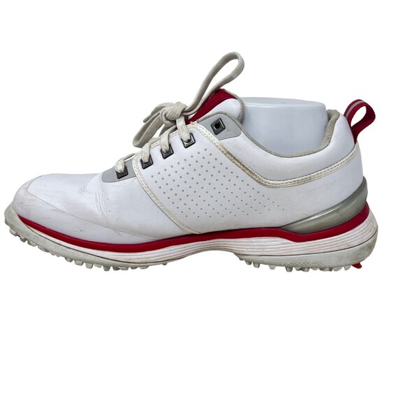 Sqairz Mens Arrow White Red Golf Shoe Synthetic Leather Size 8.5‎
